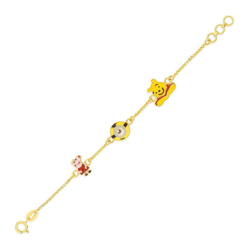 Kids Three Charm Gold Bracelet