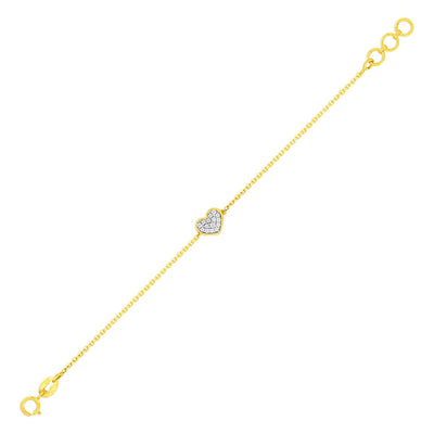 Kids Heart Charm Gold Bracelet