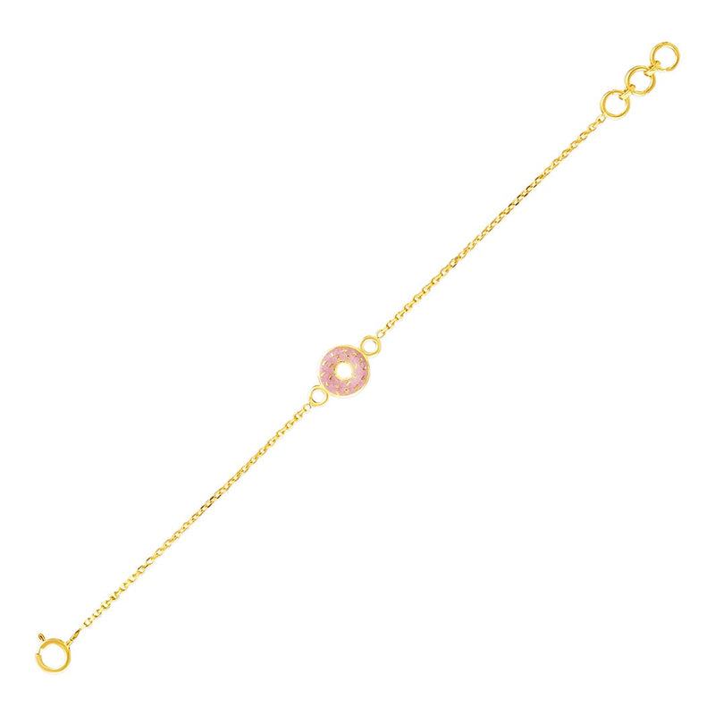 Kids Doughnut Charm Gold Bracelet