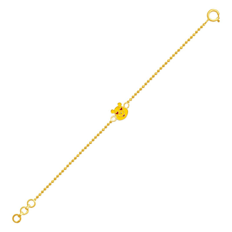 Kids Winnie-The-Pooh Charm Gold Bracelet