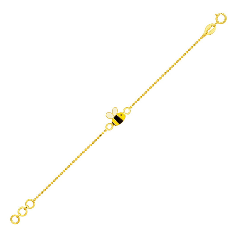 Kids Cute Bee Charm Gold Bracelet