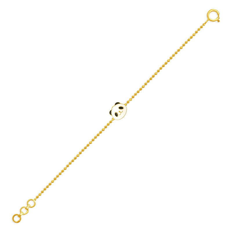 Kids Cute Panda Charm Gold Bracelet