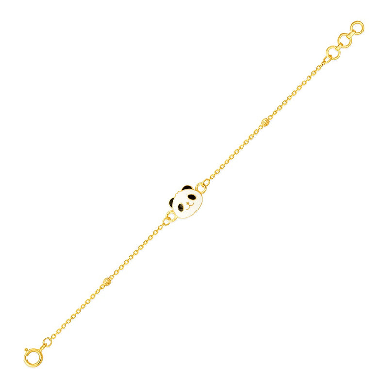 Kids Adorable Panda Charm Gold Bracelet