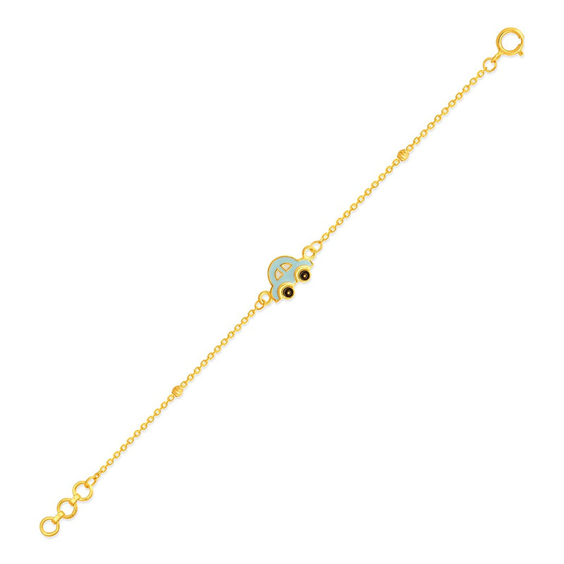 Kids Tiny Car Charm Gold Bracelet