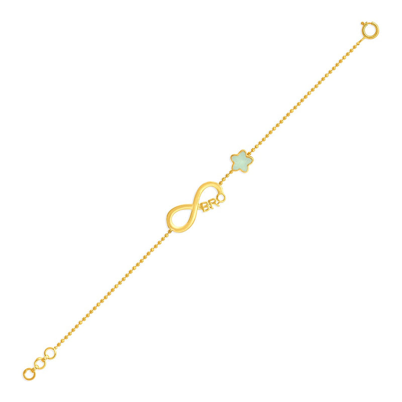 Kids Infinity Bro Star Charm Gold Bracelet