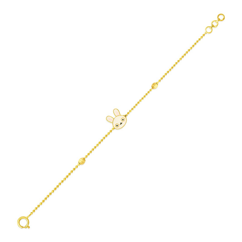 Kids Cute Bunny Charm Gold Bracelet