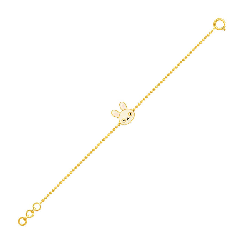 Kids Bunny Charm Gold Bracelet