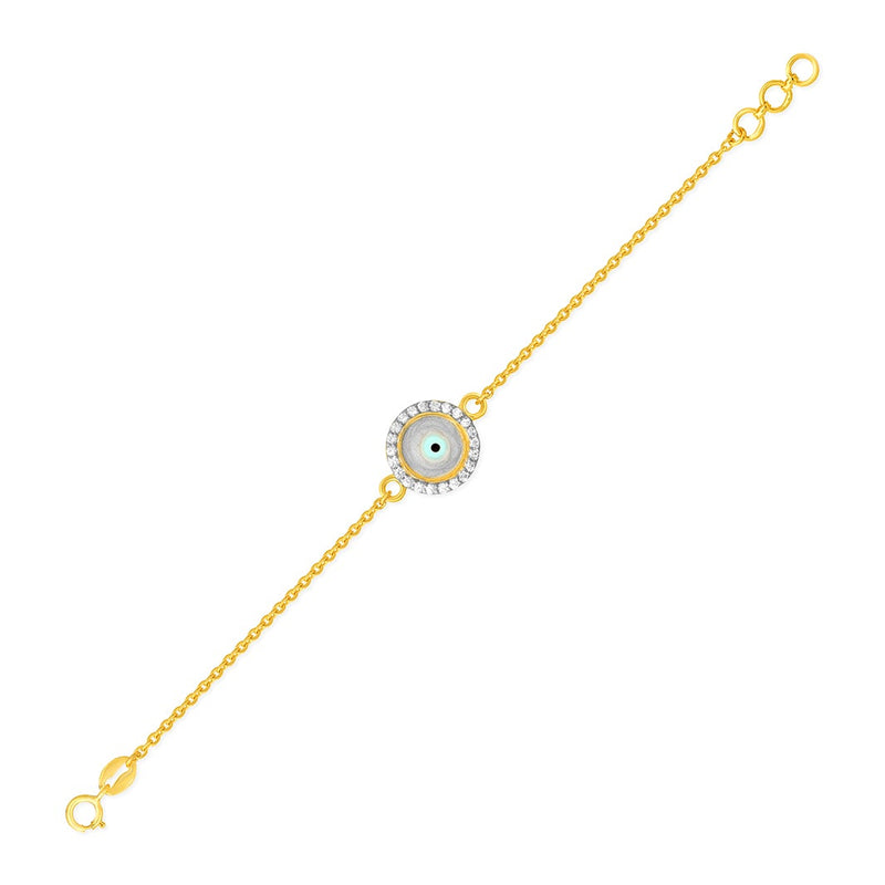 Kids Elegant Evil Eye Charm Gold Bracelet