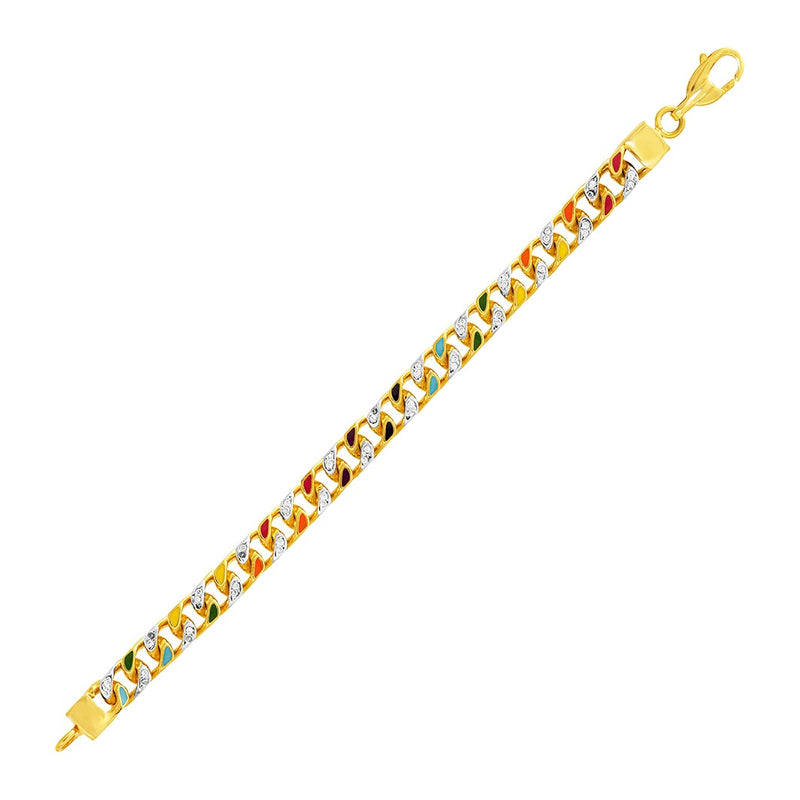 Kids Colourful Thick Chain Gold Bracelet