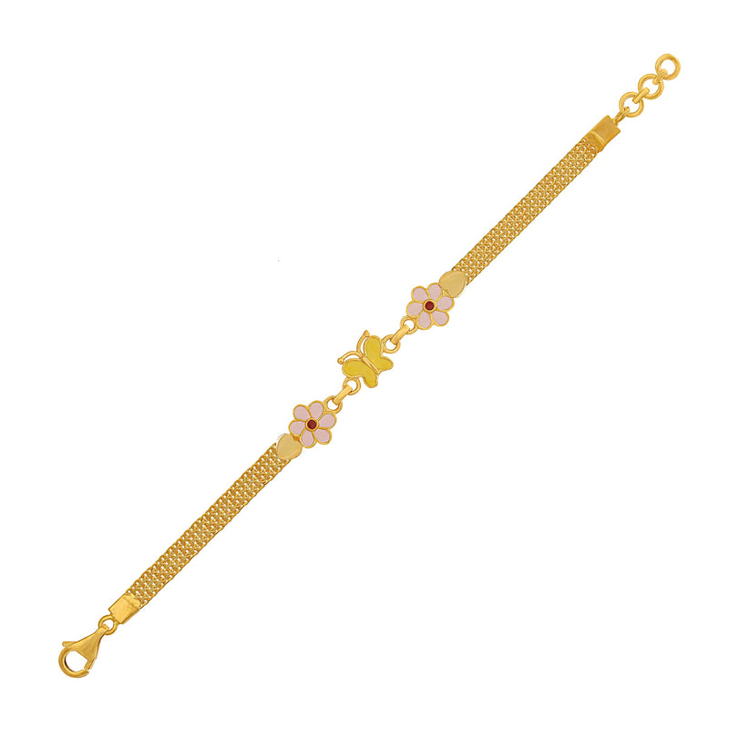 Kids Baby Chain Bracelet with a Pretty Yellow Butterfly Charm