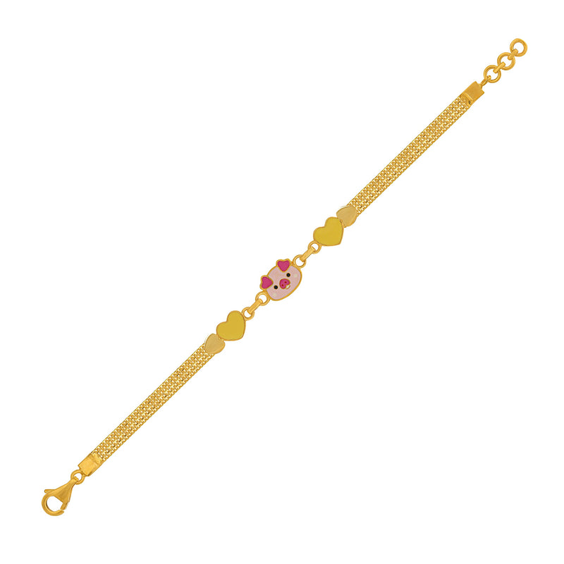 Kids Baby Chain Bracelet with a Pretty Pig Charm