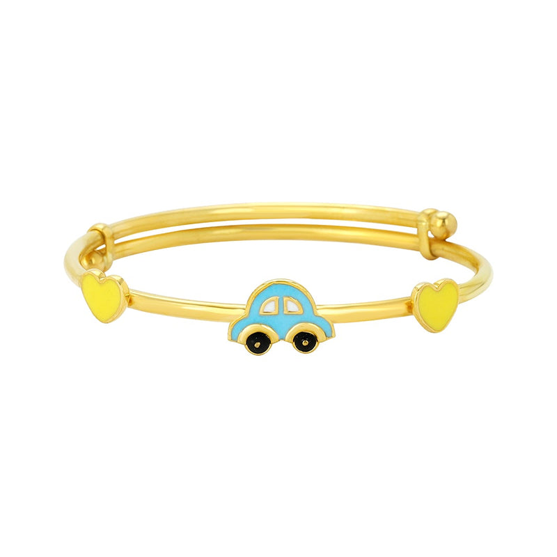 Kids Adjustable Gold Kada with Mini Car Charm