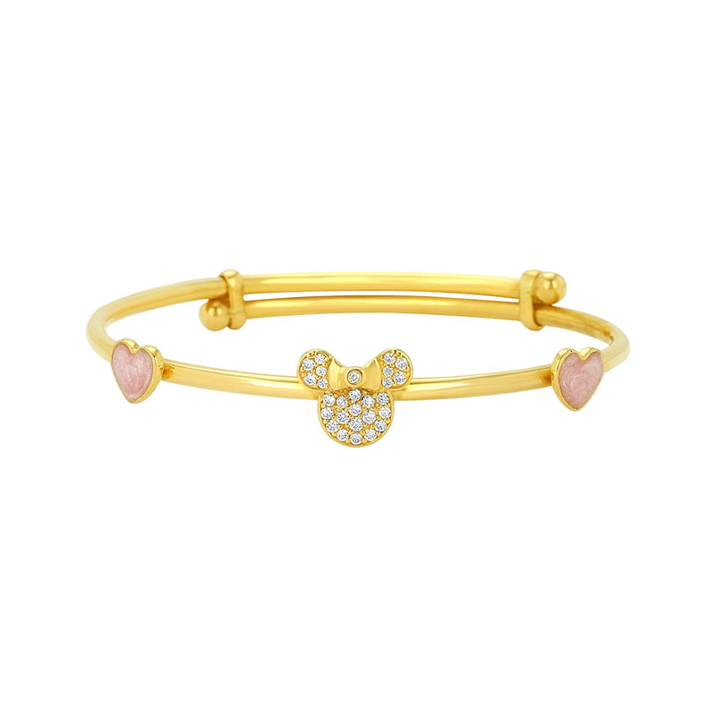 Kids Adjustable Gold Kada with Minnie Mouse Charm