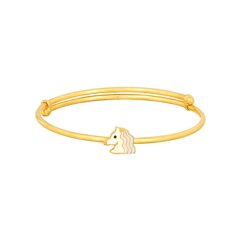 Kids Gold Kada with Unicorn Charm