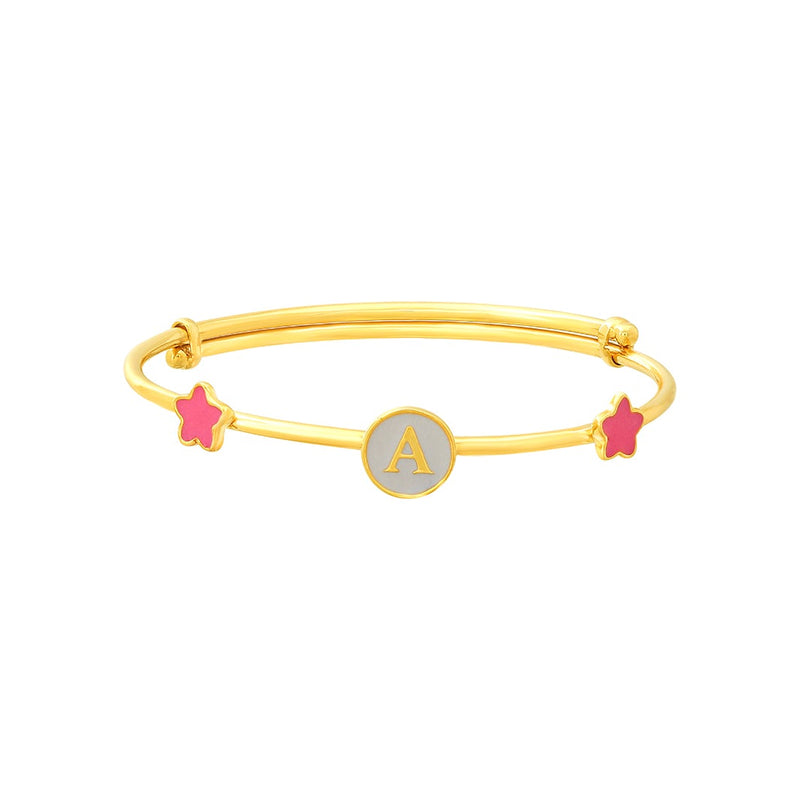 Kids Grey Initial Gold Kada