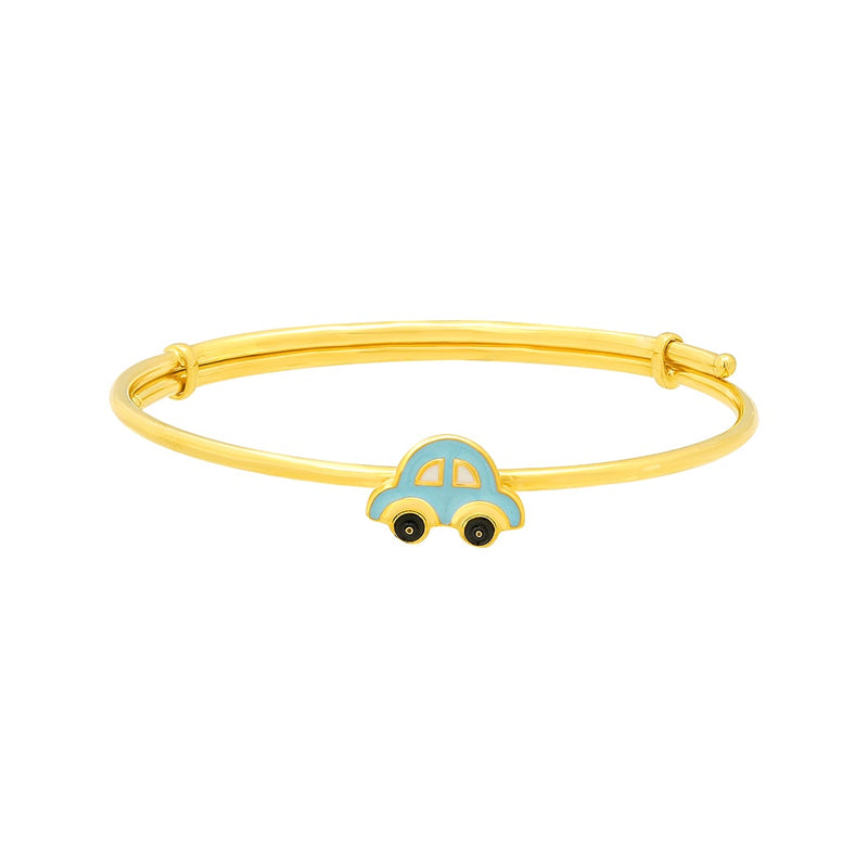 Kids Gold Kada with Sea Green Car Charm