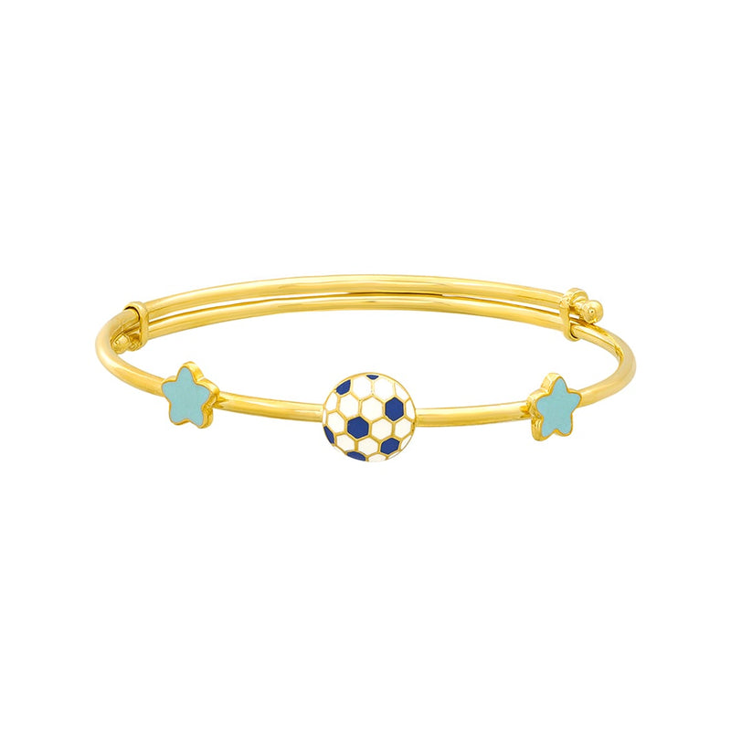 Kids Gold Kada with a Football Charm