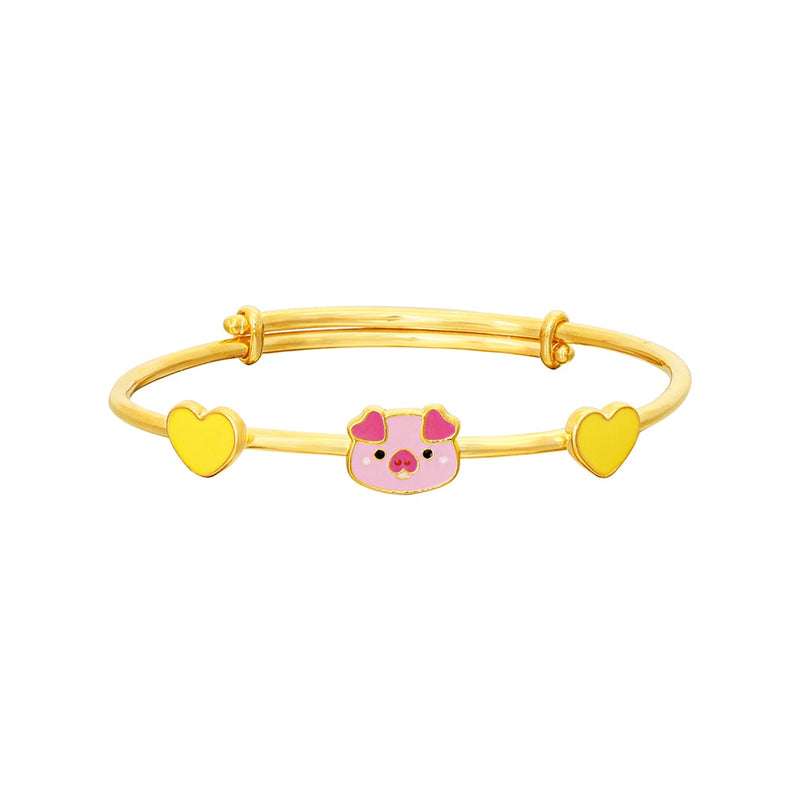 Kids Gold Kada with a Pig Charm