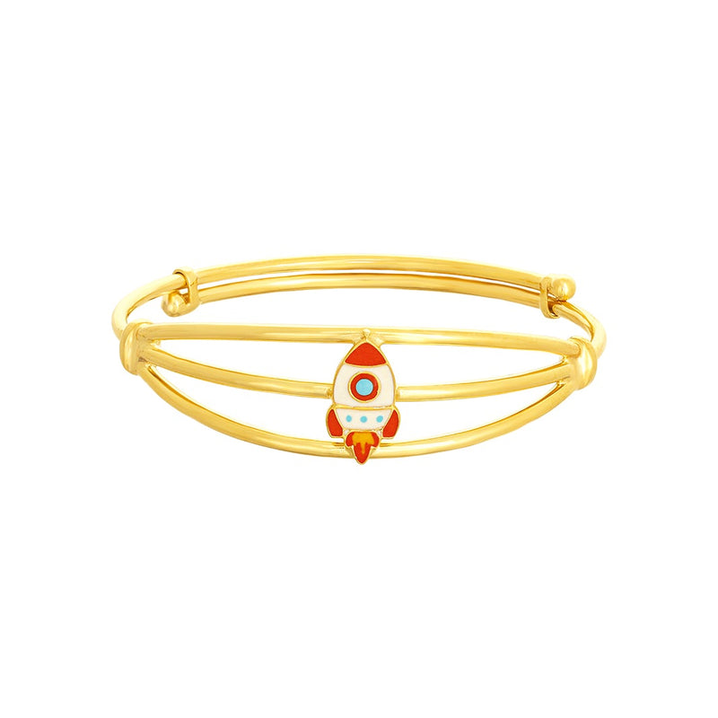 Kids Gold Kada with Red Rocket Charm