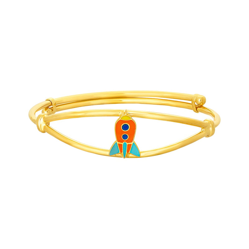 Kids Gold Kada with Airplane Charm