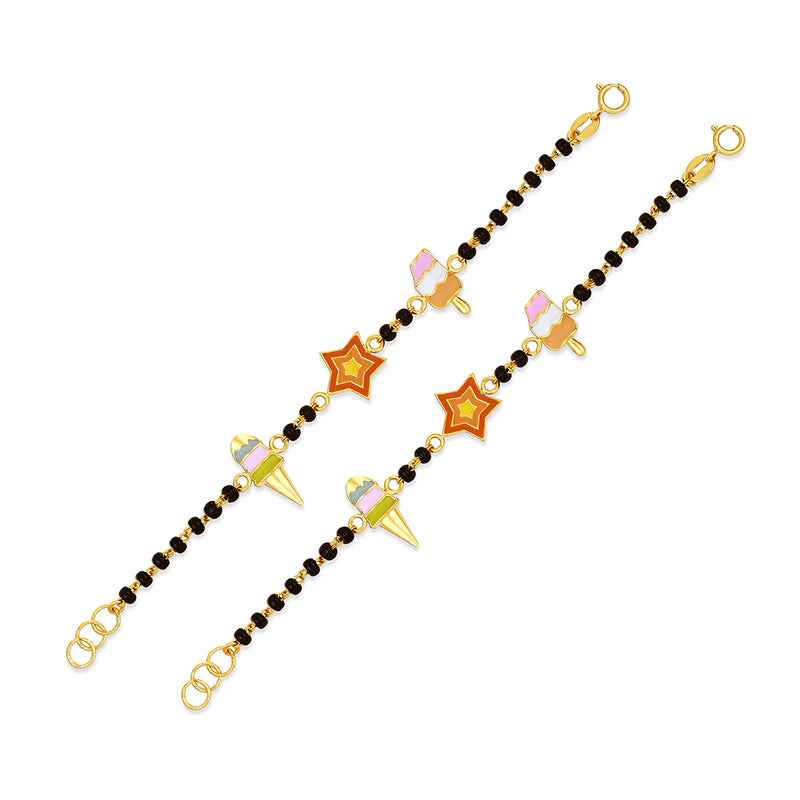 Triple-Charm Baby Nazaria Gold Bracelet