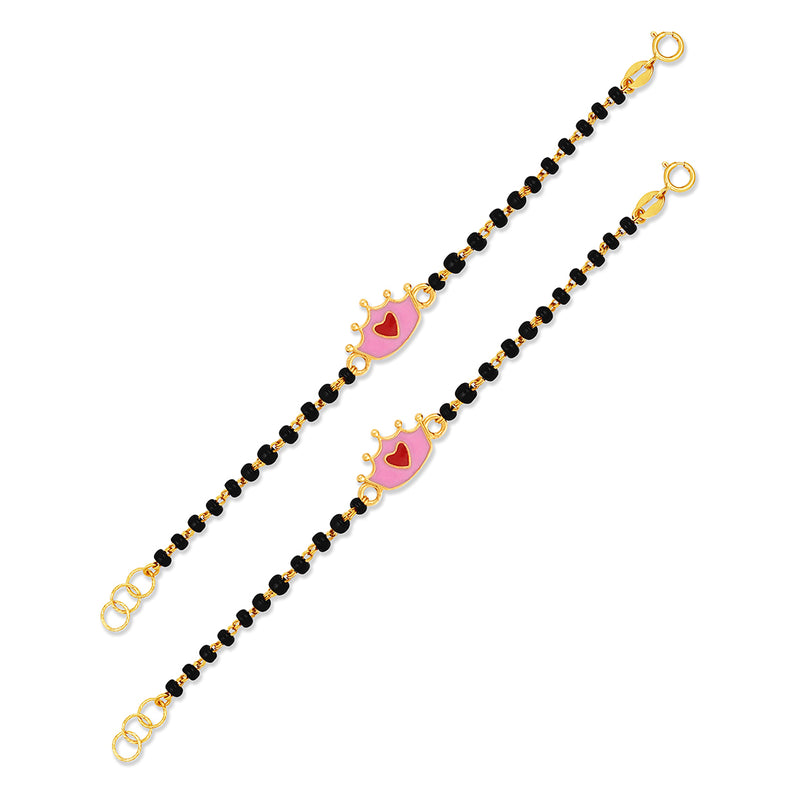 Pink Crown Baby Nazaria Gold Bracelet