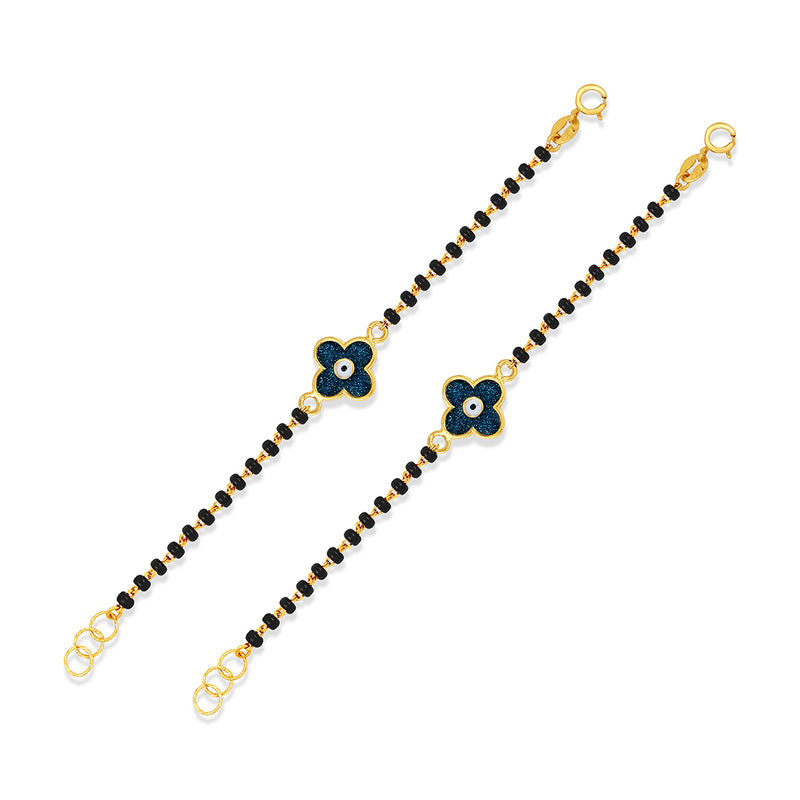 Flower-shaped Evil Eye Baby Nazaria Gold Bracelet