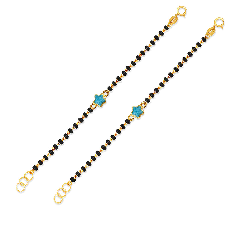 Cute Blue Flower Baby Nazaria Gold Bracelet