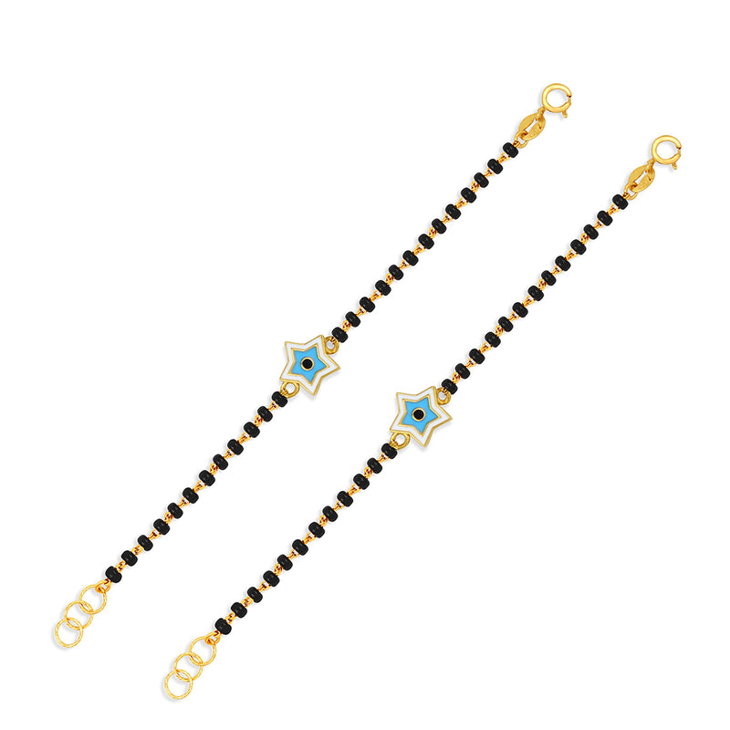 Star-shaped Blue Evil Eye Baby Nazaria Gold Bracelet