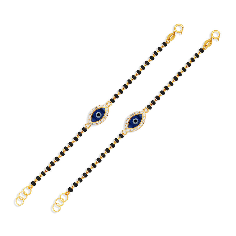 Blue Bigg Boss Eye Baby Nazaria Gold Bracelet