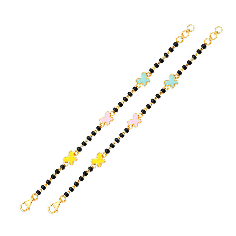 Three Colourful Butterflies Baby Nazaria Gold Bracelet