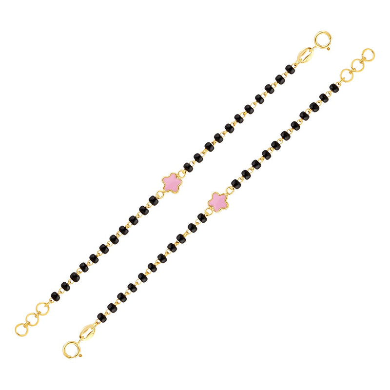 Cute Pink Flower Baby Nazaria Gold Bracelet