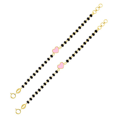 Small Pink Heart Baby Nazaria Gold Bracelet