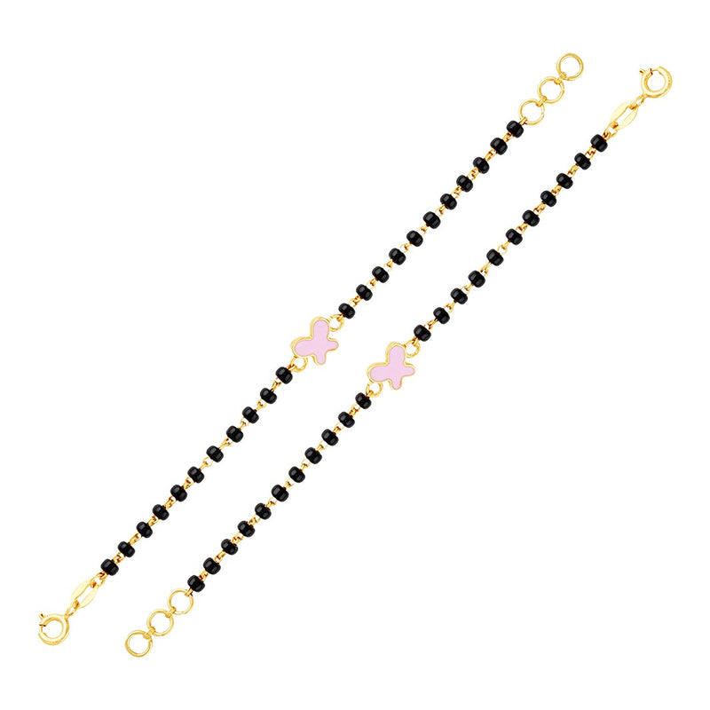 Small Pink Butterfly Baby Nazaria Gold Bracelet