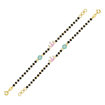 Pink and Blue Charms Baby Nazaria Gold Bracelet