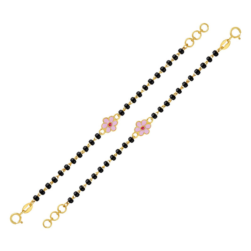 Pretty Pink Flower Baby Nazaria Gold Bracelet