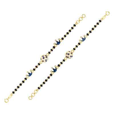 Blue Football and Crown Baby Nazaria Gold Bracelet