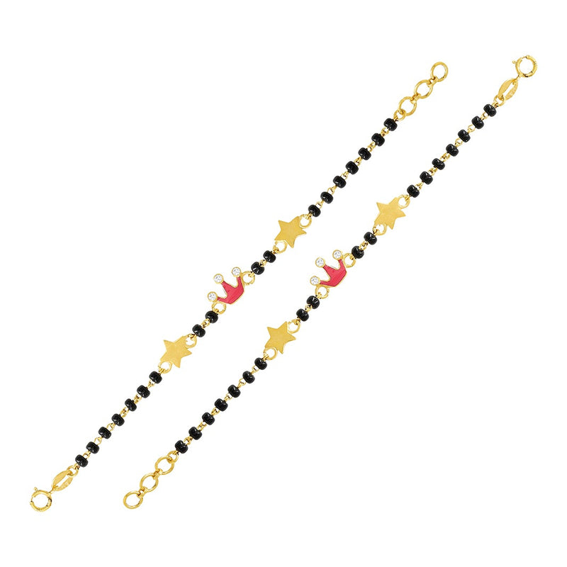 Red Crown and Golden Stars Baby Nazaria Gold Bracelet