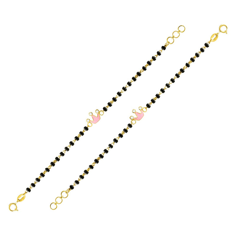 Mini Pink Crown Baby Nazaria Gold Bracelet