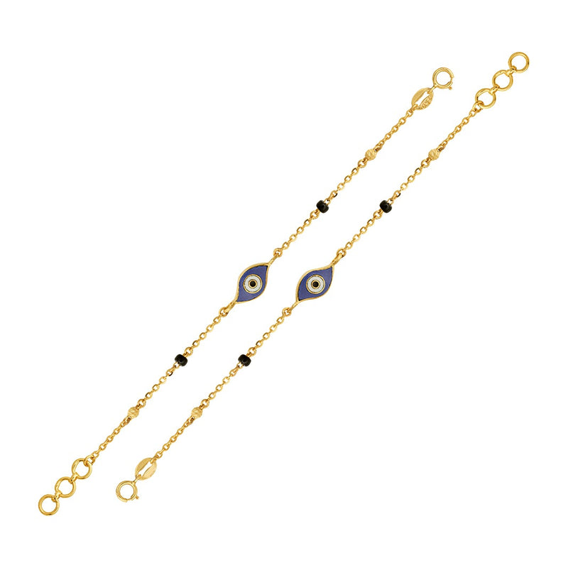 Purple Evil Eye Baby Nazaria Gold Bracelet