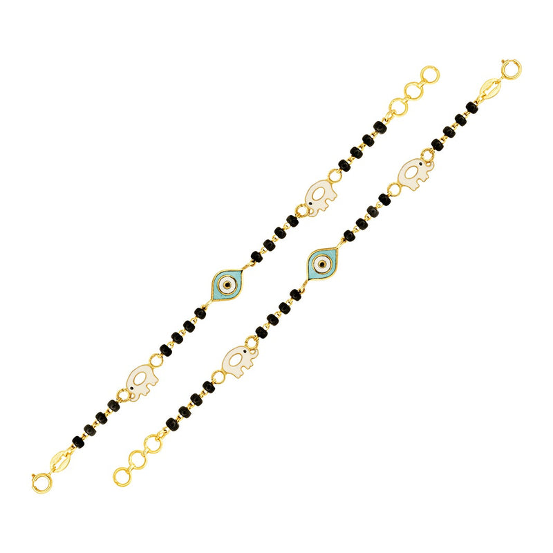 Evil Eye & Elephants Baby Nazaria Gold Bracelet