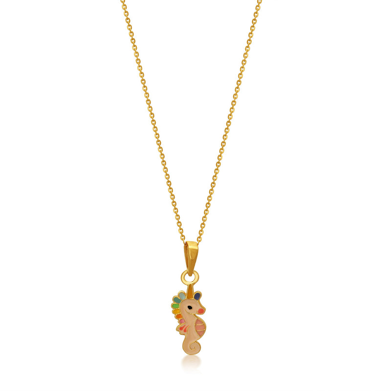 Kids Cute Unicorn Gold Pendant with Chain