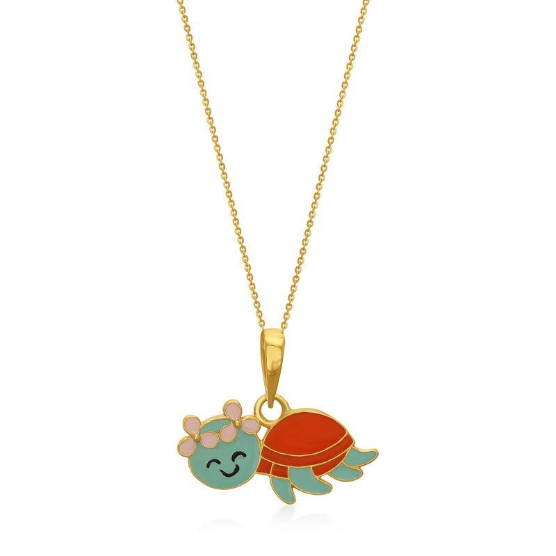 Kids Cute Turtle Gold Pendant with Chain