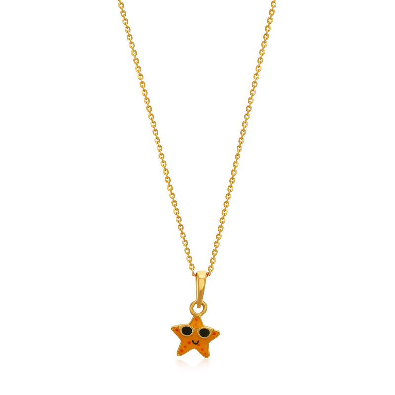 Kids Cool Star Gold Pendant with Chain