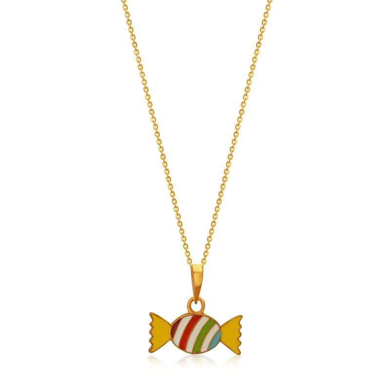 Kids Colourful Candy Gold Pendant with Chain