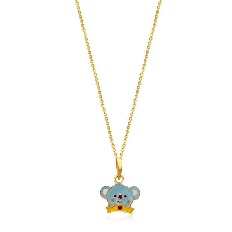 Kids Cute Koala Bear Gold Pendant with Chain