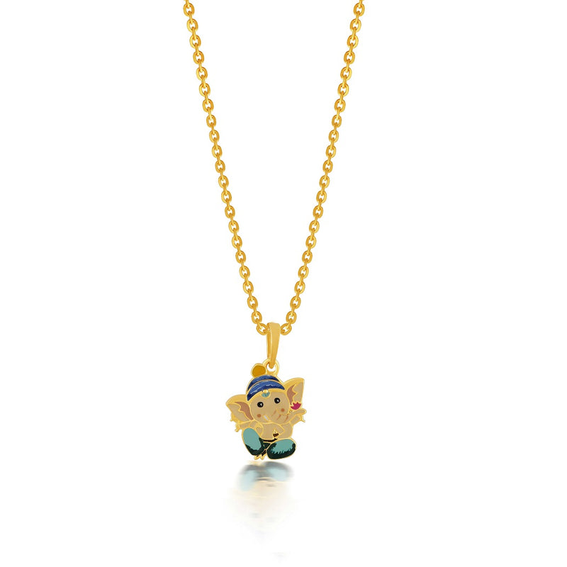 Kids Cute Ganeshji Gold Pendant with Chain