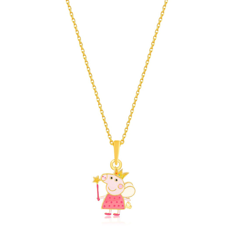 Kids Queen Peppa Gold Pendant with Chain