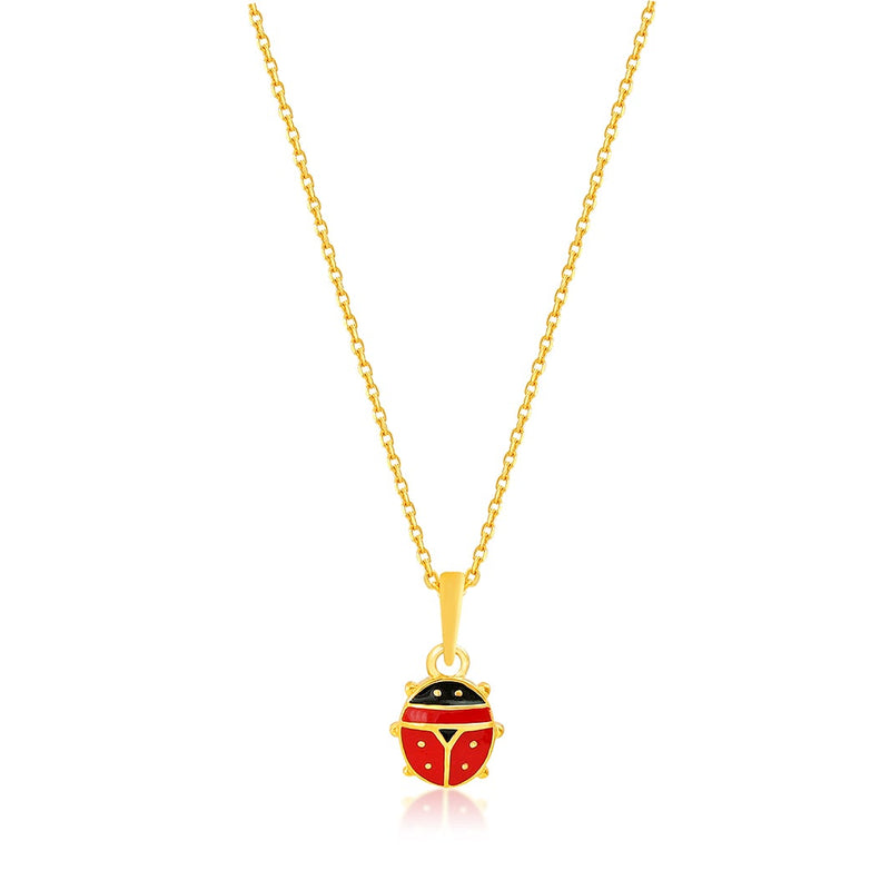 Kids Beetle Gold Pendant with Chain