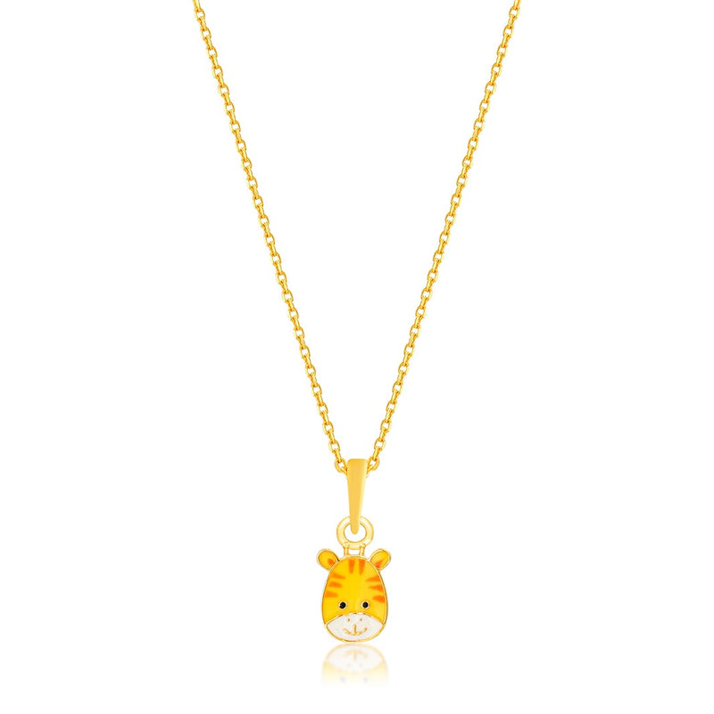 10k Gold Diamond Tiger Pendant - Grimal Jewelry